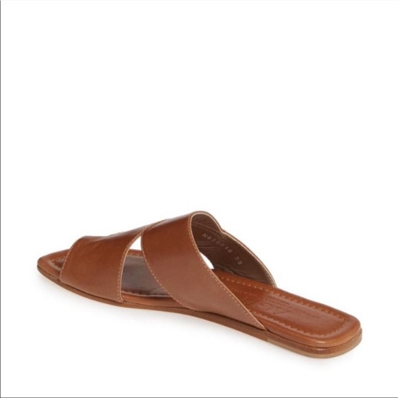 AGL Asymmetrical Toe Loop Brown Slide Sandals - Picture 3 of 11